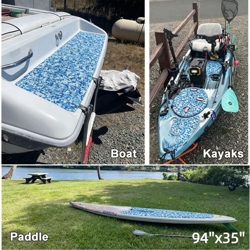 Blue camo stand paddle - camo, up