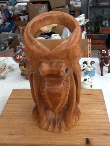 Hand carved teak - hand, octopus